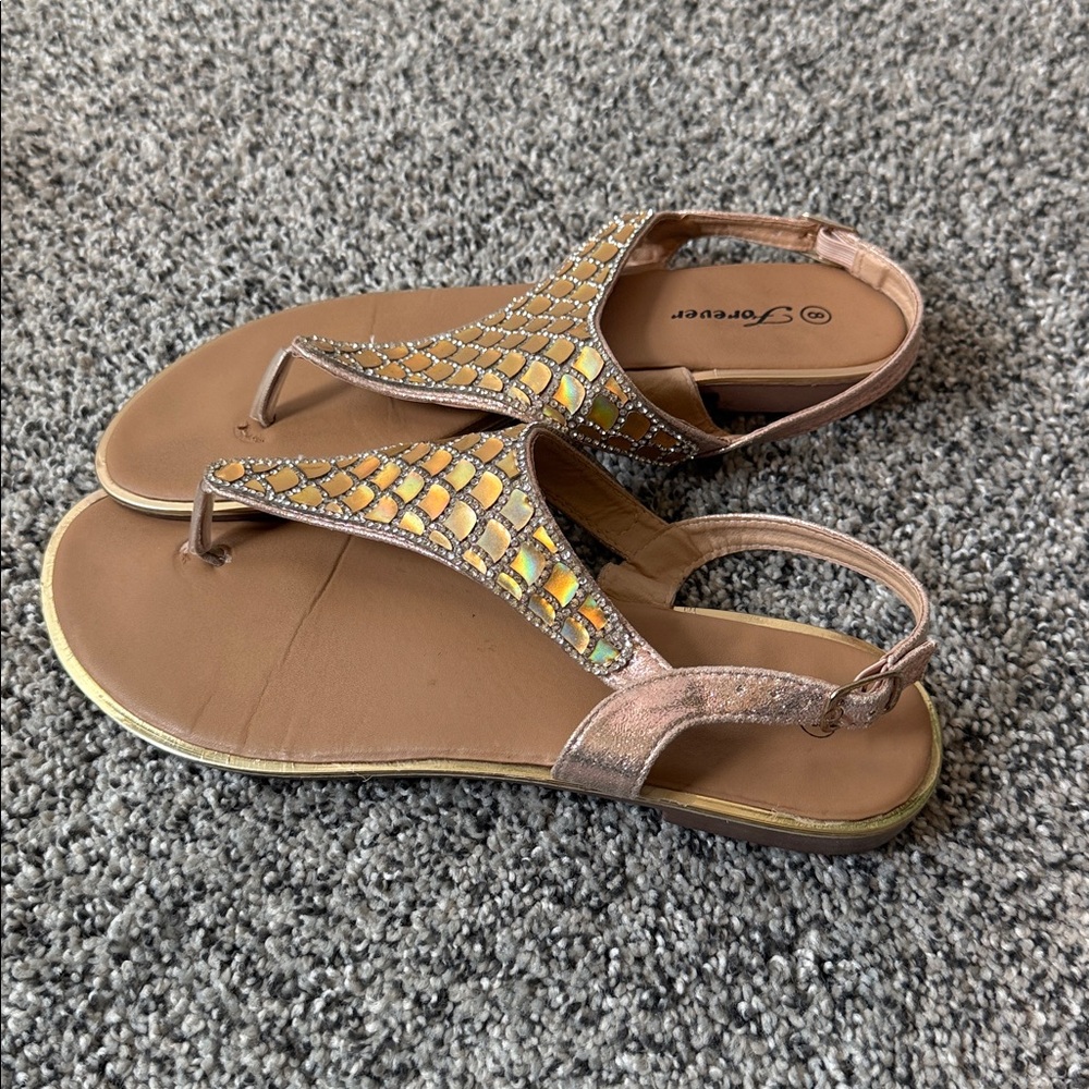 Sparkly Gold Sandals - Picture 4 of 7